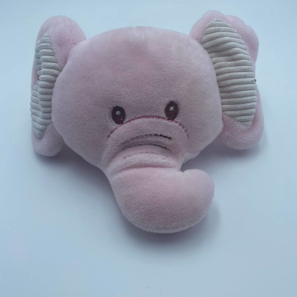 Kelly Baby Pink Elephant Baby Car Seat Belt clip on Corduroy trim